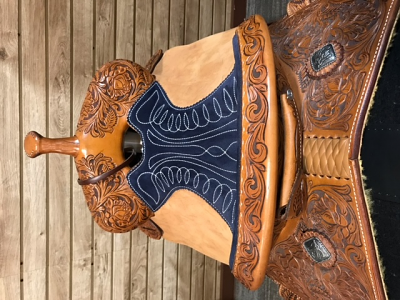 14" Lisa Lockhart with Navy Suede Seat by Martin Saddlery 