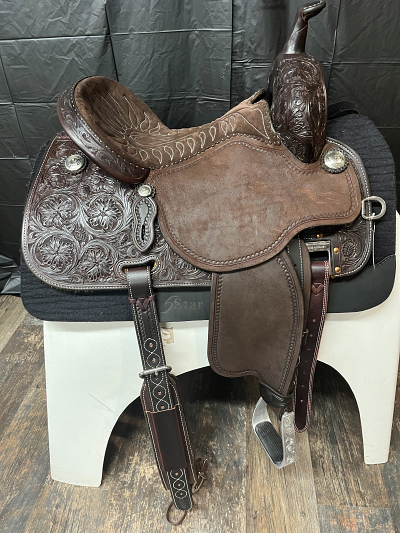 15" Chocolate Stingray with Full Suede Chocolate Seat by Martin Saddlery