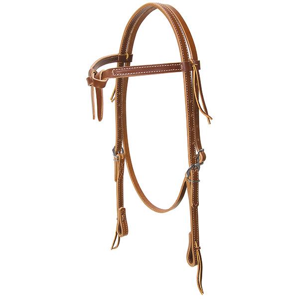 Weaver Leather Latigo Split Ear Headstall 5/8 Horse Burgandy for