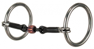 Loose Ring Snaffle- 7/16" 3-Piece with Copper Roller Bit by Reinsman
