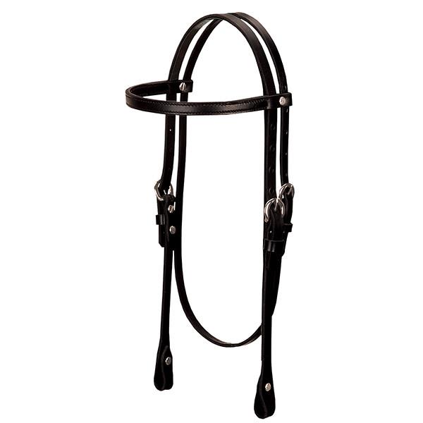 Black Leather Browband Headstall by Weaver