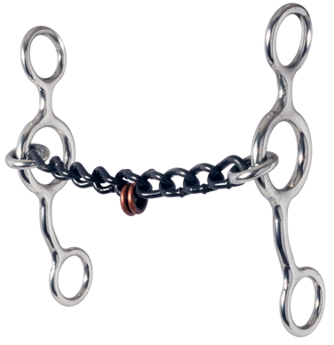 Junior Cow Horse-Sweet Iron Small Chain Mouth with Copper Pacifiers by Reinsman