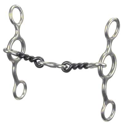 Jr. Cow Horse 3/8 Twisted Dogbone Snaffle 5 Cheeks 5 Mouth by Reinsman