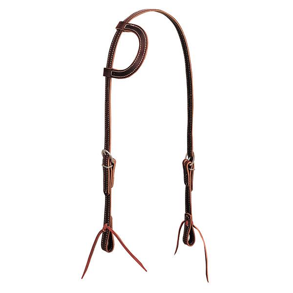 Latigo Leather Flat Sliding Ear Headstall by Weaver