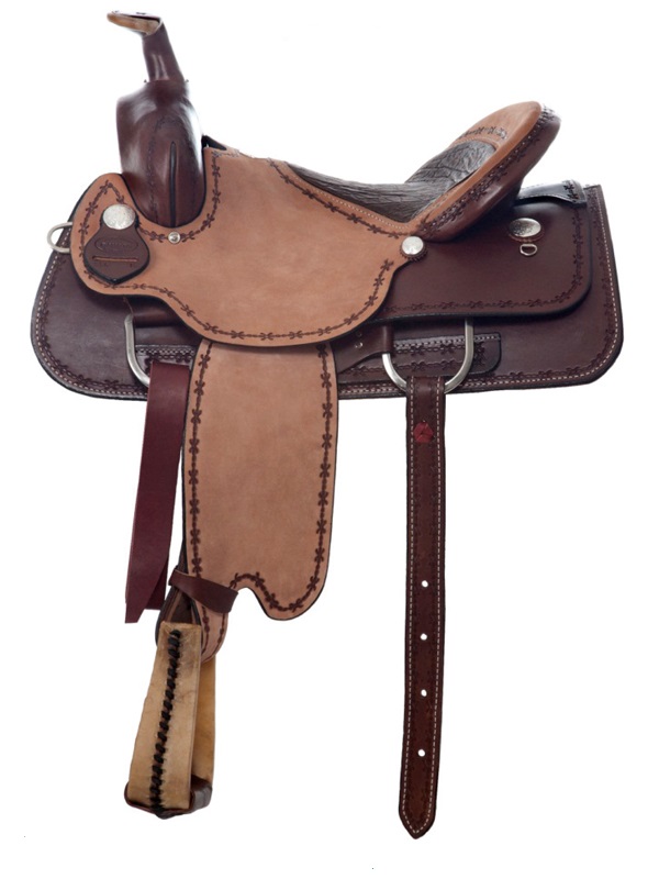 Roping Saddle with Elephant Printed Seat from Dakota Saddlery