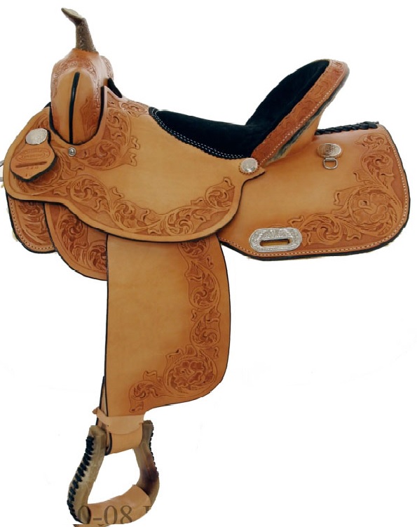 Floral Scroll Barrel Saddle by Dakota Saddlery