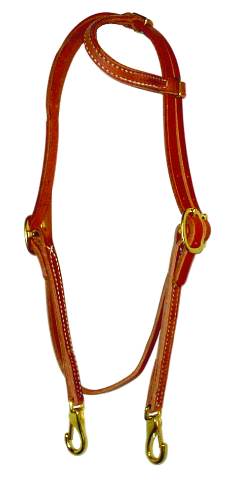 Sliding One Ear Headstall w/ Throatlatch and Snaps by Berlin Leather Company