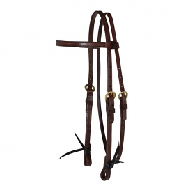 Classic Smooth Brass Browband Headstall by Circle Y
