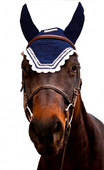 Fly Bonnet with Silver Lurex & Contrast Color by Equine Couture