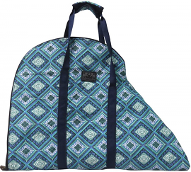 Navy, White and Royal Blue Geometric Print Artemis Saddle Bag by JPC