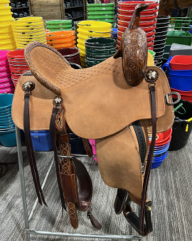 14.5" Natural Leather BTR with Hard Seat by Martin Saddlery