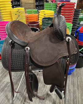 14" Stingray with Chocolate Leather and Hard Seat by Martin Saddlery