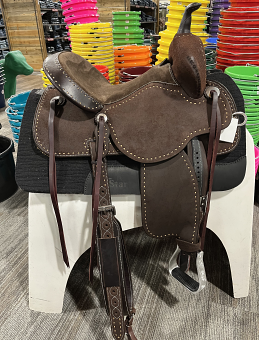 14.5" Chocolate Stingray with Full Seat and Plain Tooling by Martin Saddlery