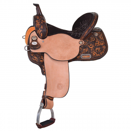 16" Wide Fit Kelly Kaminski New Frontier Vintage Swirl Barrel Saddle by Circle Y Saddlery