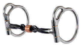 Trail Dee-7/16" 3-Piece Smooth Sweet Iron Snaffle with Copper Roller Bit by Reinsman