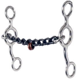 Junior Cow Horse-Sweet Iron Small Chain Mouth with Copper Pacifiers by Reinsman