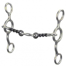 Jr. Cow Horse 3/8 Twisted Dogbone Snaffle 5 Cheeks 5 Mouth by Reinsman