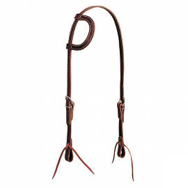 Latigo Leather Flat Sliding Ear Headstall by Weaver