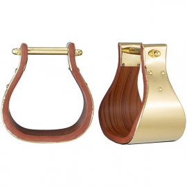 Adult Polished Brass and Wood Stirrups by Tough1
