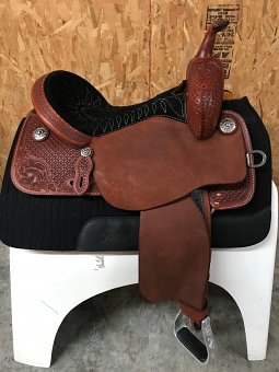 15" Chestnut BTR with Black Full Suede Seat by Martin Saddlery