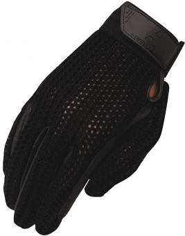 Black Crochet Riding Glove by Heritage Gloves