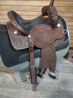 14" BTR with Black Suede Full Seat by Martin Saddlery 