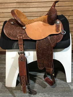 15.5" Fearless Lisa Lockhart Natural with Full Suede Toast Seat by Martin Saddlery