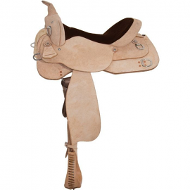 NATURAL OAKLAND 15" TRAINER FULL ROUGHOUT SADDLE by Circle Y #6315-7507-05