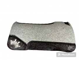 Chocolate Floral Tooling with Beige Crown Saddle Pad by Best Ever Pads