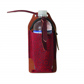 Red Tooled Leather Water Bottle Holder by Professionals Choice