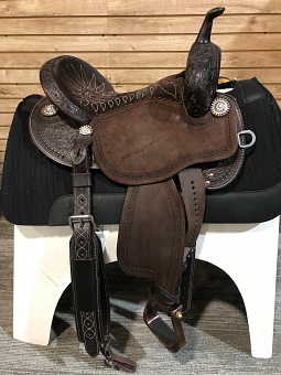 15" Chocolate BTR with Chocolate Suede Seat by Martin Saddlery