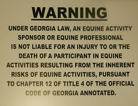 Georgia Equine Law Sign
