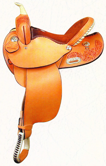 Floral Tooled Barrel Saddle by Dakota Saddlery
