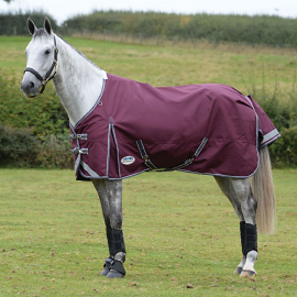 Marron, Grey, and White Comfitec Plus Dynamic II Standard Neck Medium Blanket by Weatherbeeta