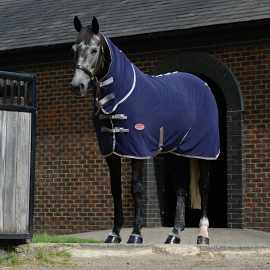 Navy, Silver, and Red Anti-Static Fleece Cooler Combo Neck by Weatherbeeta